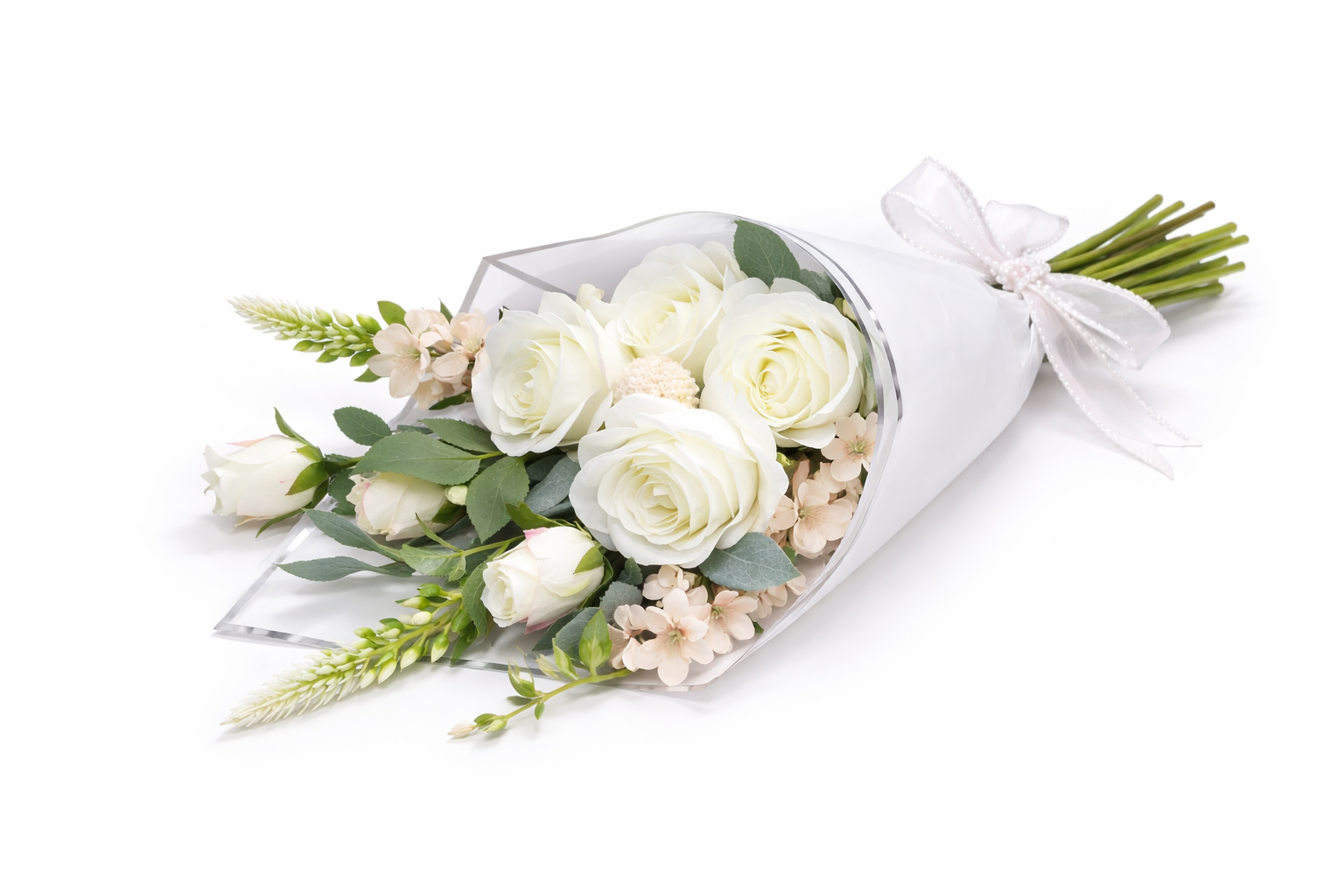 file_000000008724720a9195dab5132fb0d7 Buqetë Delikate me Trëndafila të Bardhë – Pastërti dhe Elegancë 🤍 - Image 1