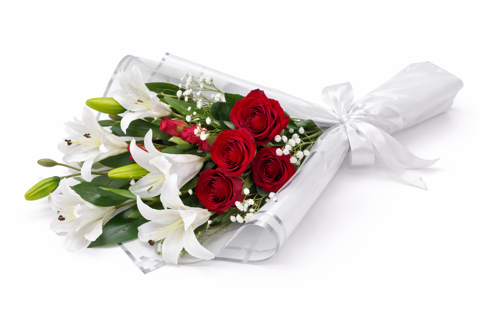 file_000000008d54720aaa11df3b7c17605b Buqetë Elegante me Trëndafila të Kuq & Zambakë të Bardhë - Image 1